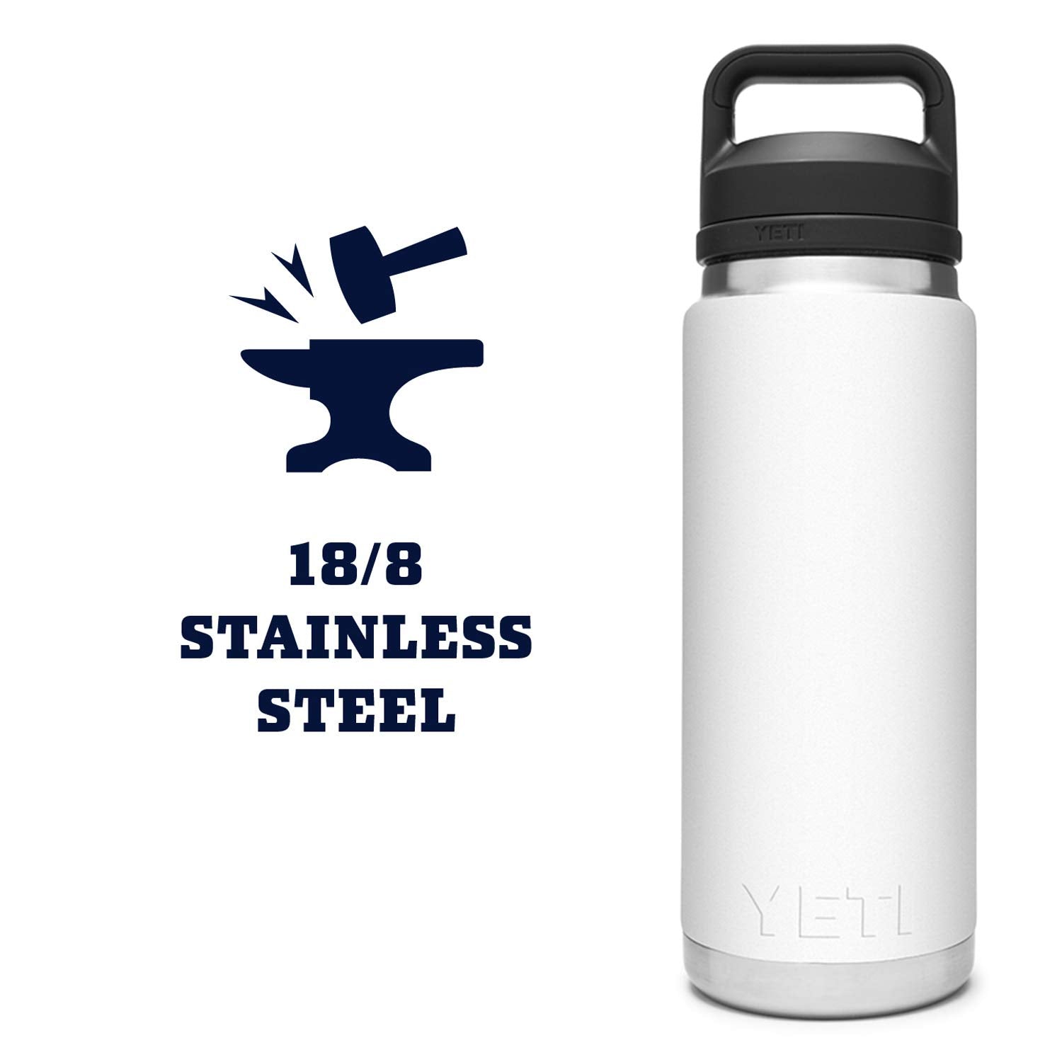 YETI Rambler 26 oz bottle No Sweat exterior to keep hands dry