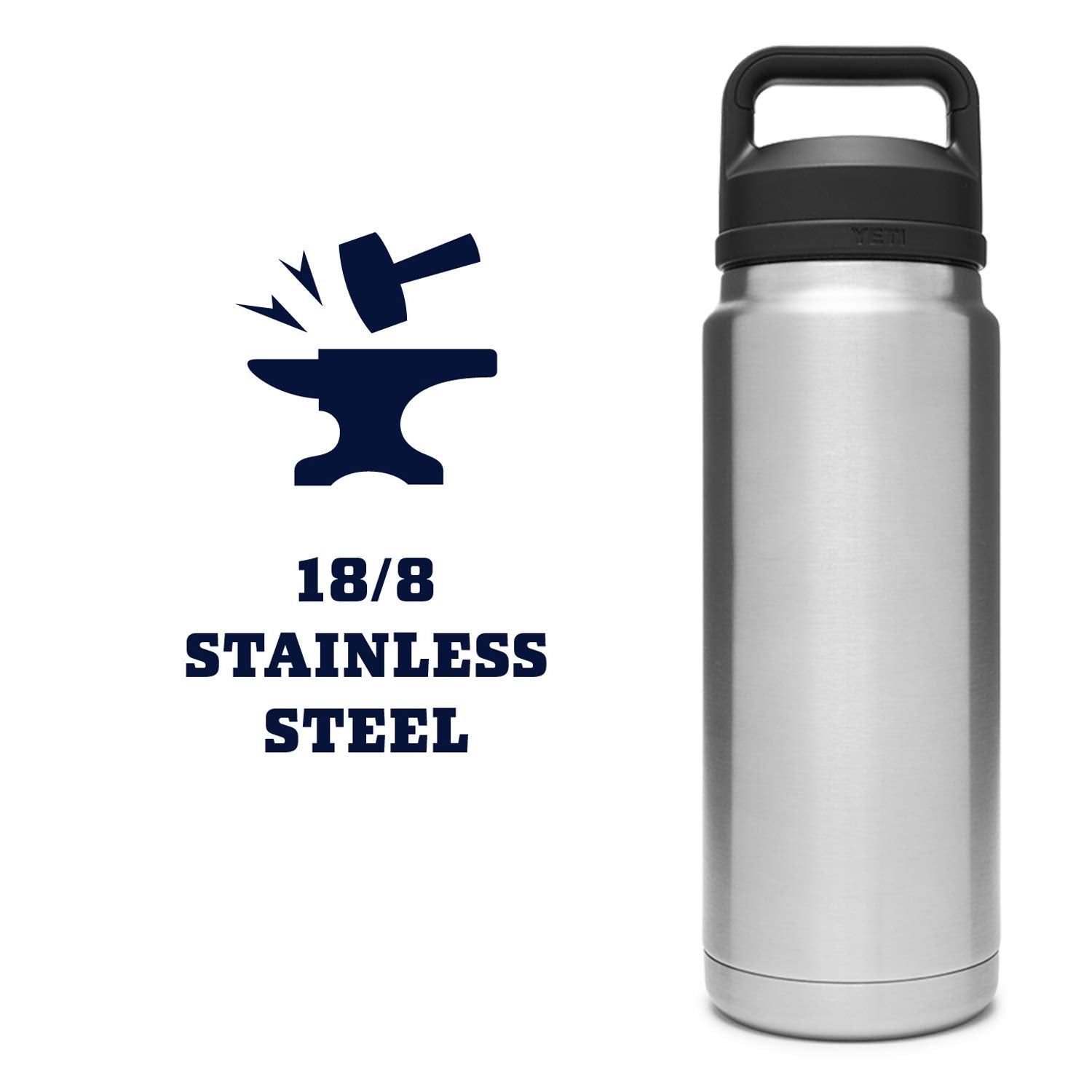 YETI Rambler 26 oz bottle dimensions for compact carry.
