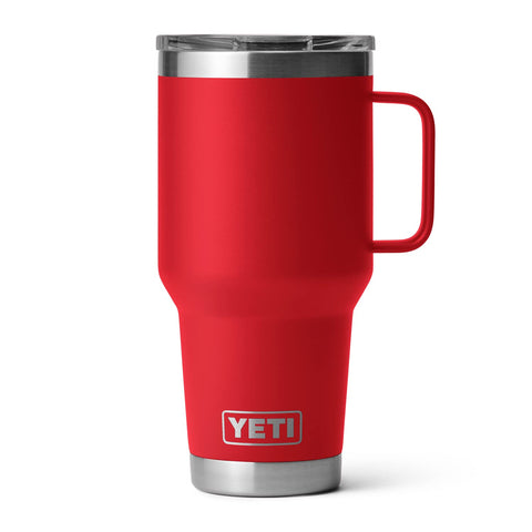 YETI Rambler 30 oz Travel Mug Rescue Red dent-resistant 18/8 stainless steel for daily use.