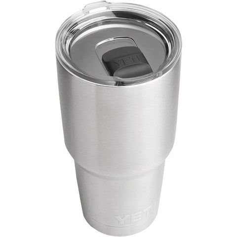 YETI Rambler 30oz label indicates dishwasher safe, easy cleaning.