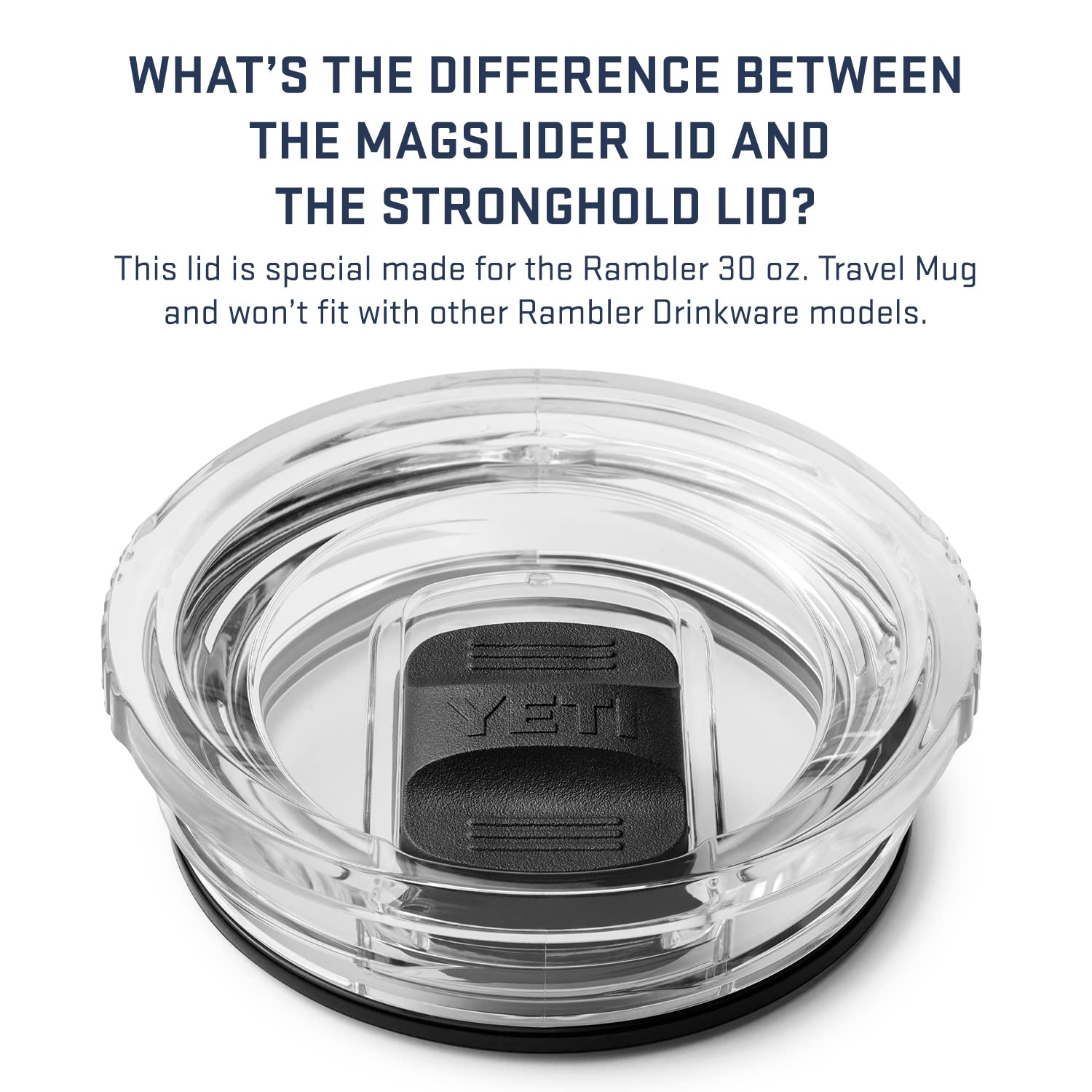 YETI Rambler 30 oz Stronghold Magnet slide-action for quick sip and splash control.