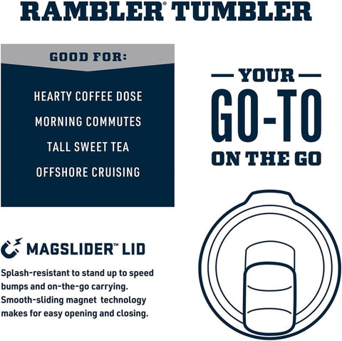 YETI Rambler 30 oz vacuum insulated design maintains hot or cold drinks.