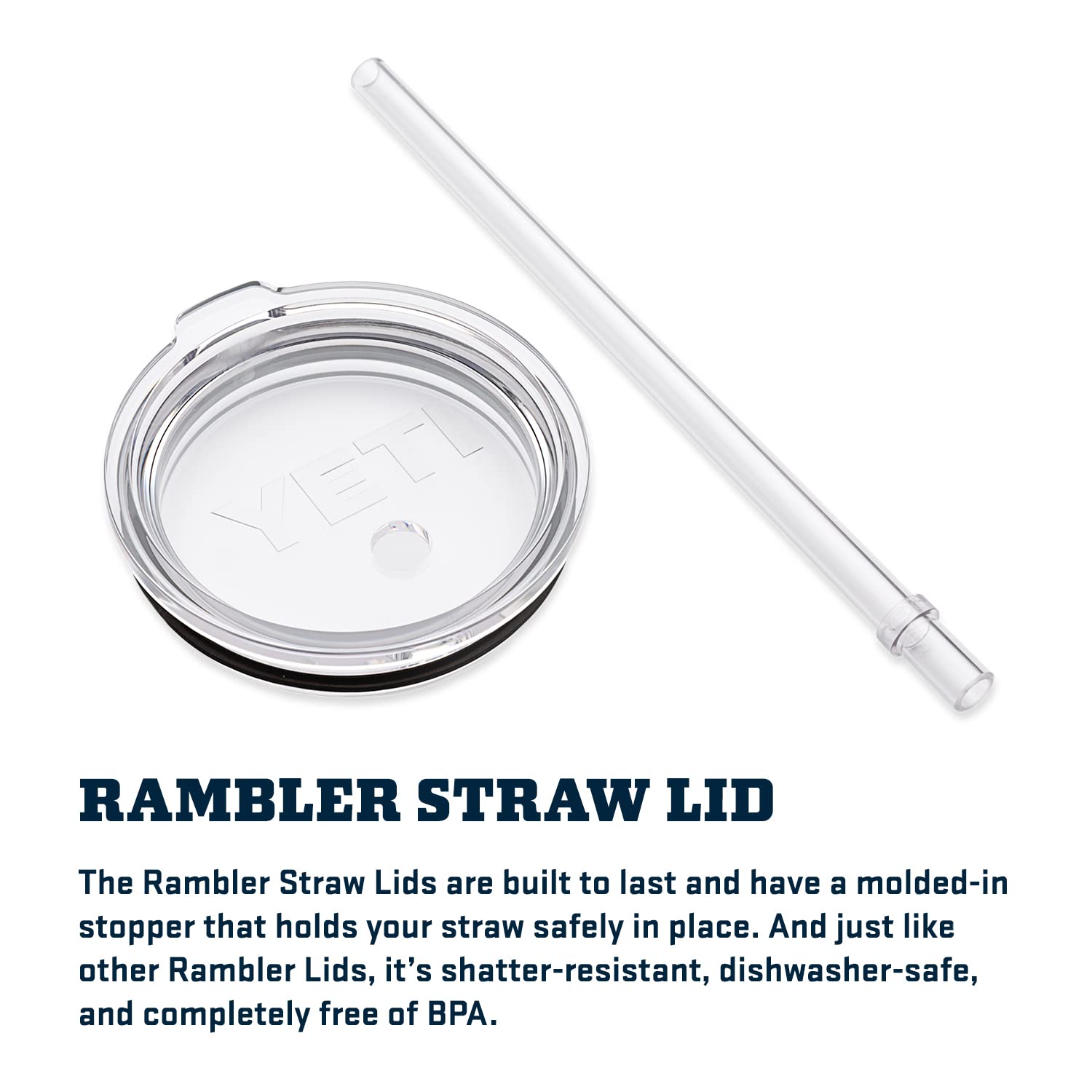YETI Rambler 35 oz straw lid close-up showing molded stopper.