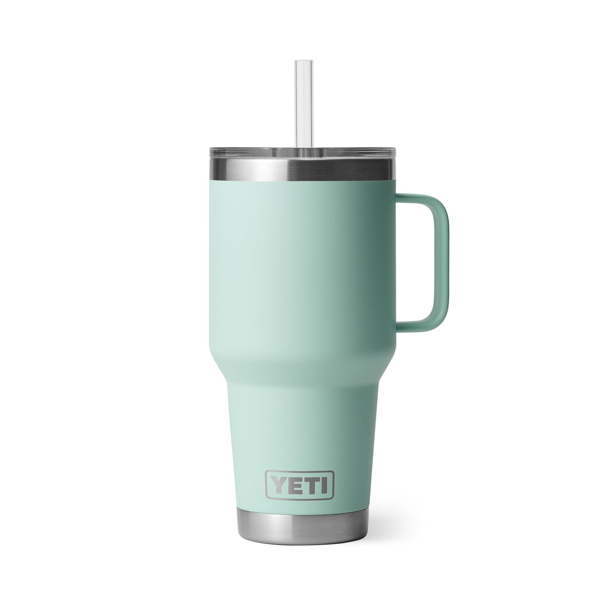 YETI Rambler 35 oz with handle in seafoam for easy, on-the-go hydration.