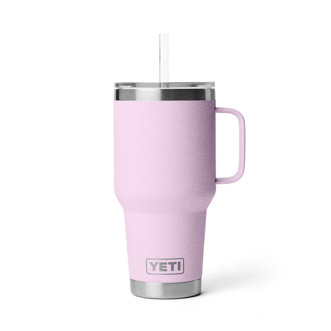 YETI Rambler 35oz tumbler with handle and straw lid for easy transport