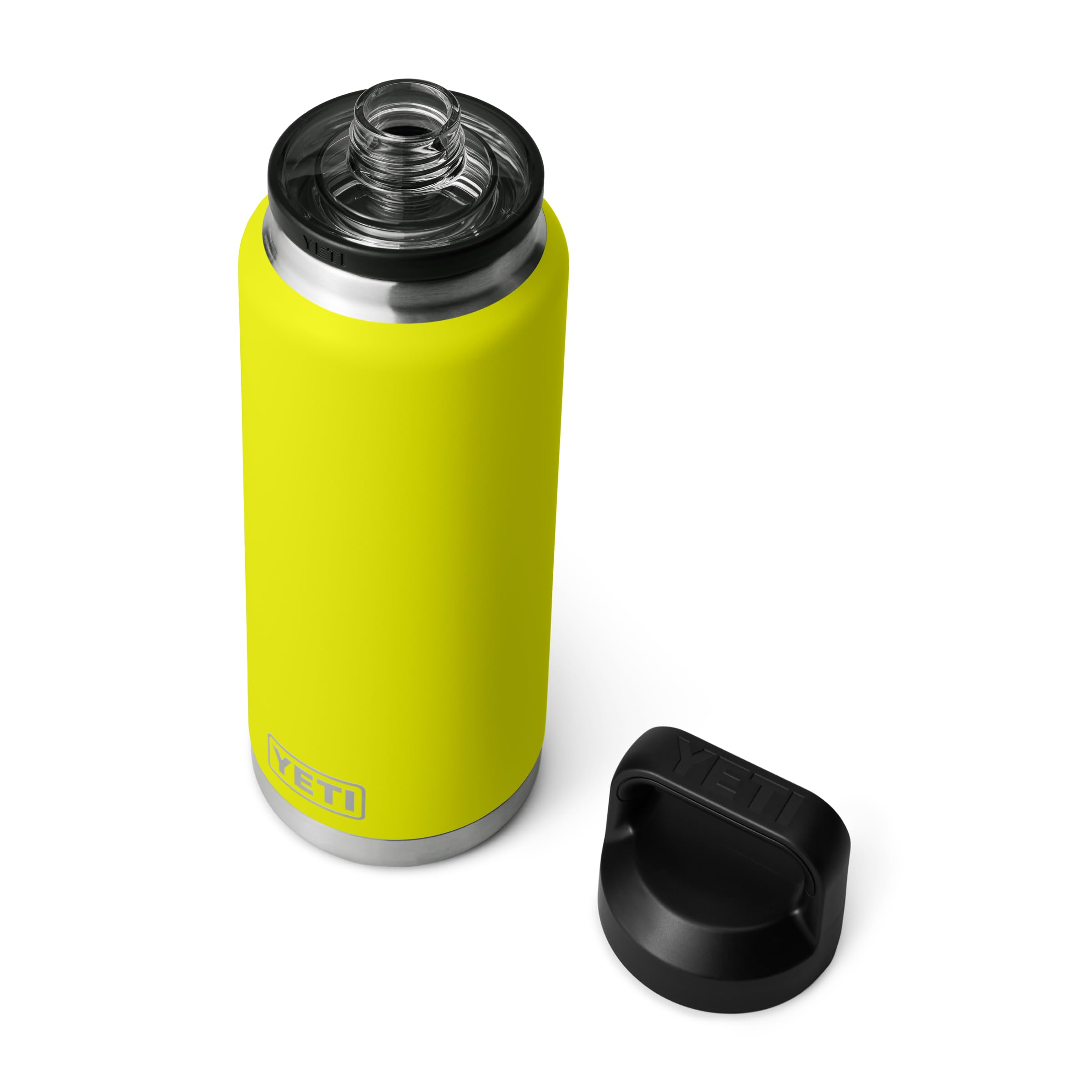 YETI Rambler 36-ounce bottle in Firefly Yellow boosts visibility in daylight