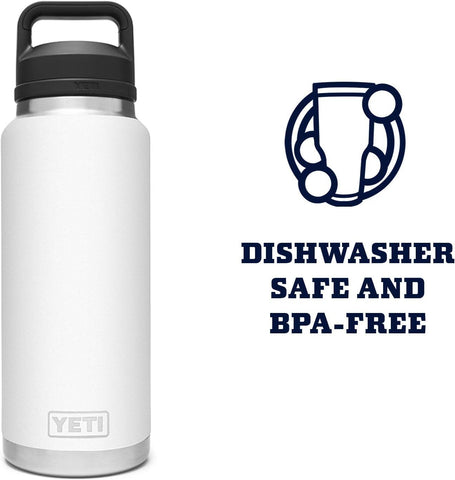 YETI Rambler 36 oz bottle on desk for daily use.