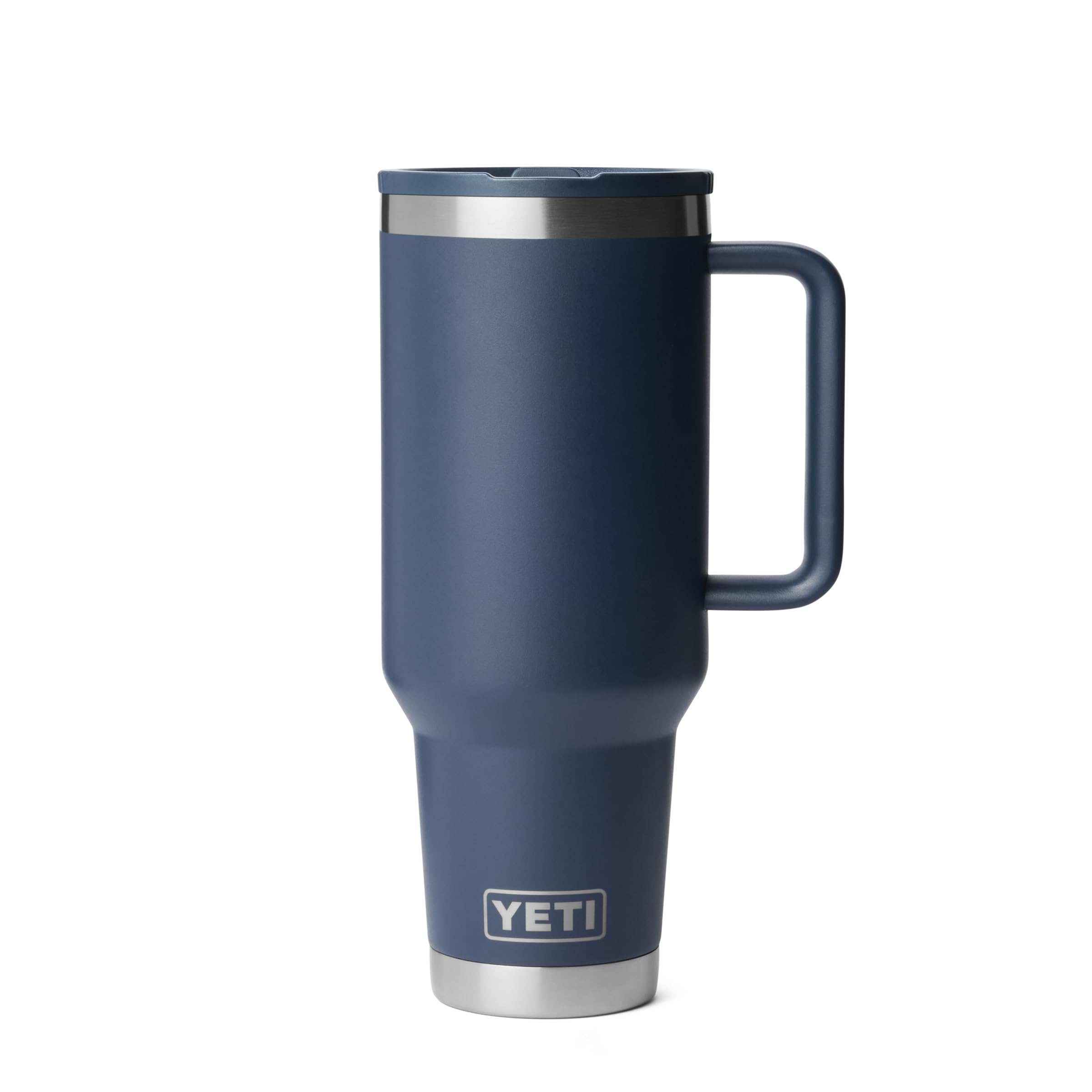 YETI Rambler 40 oz travel mug with flip-straw lid in navy for spill-free hydration on the go