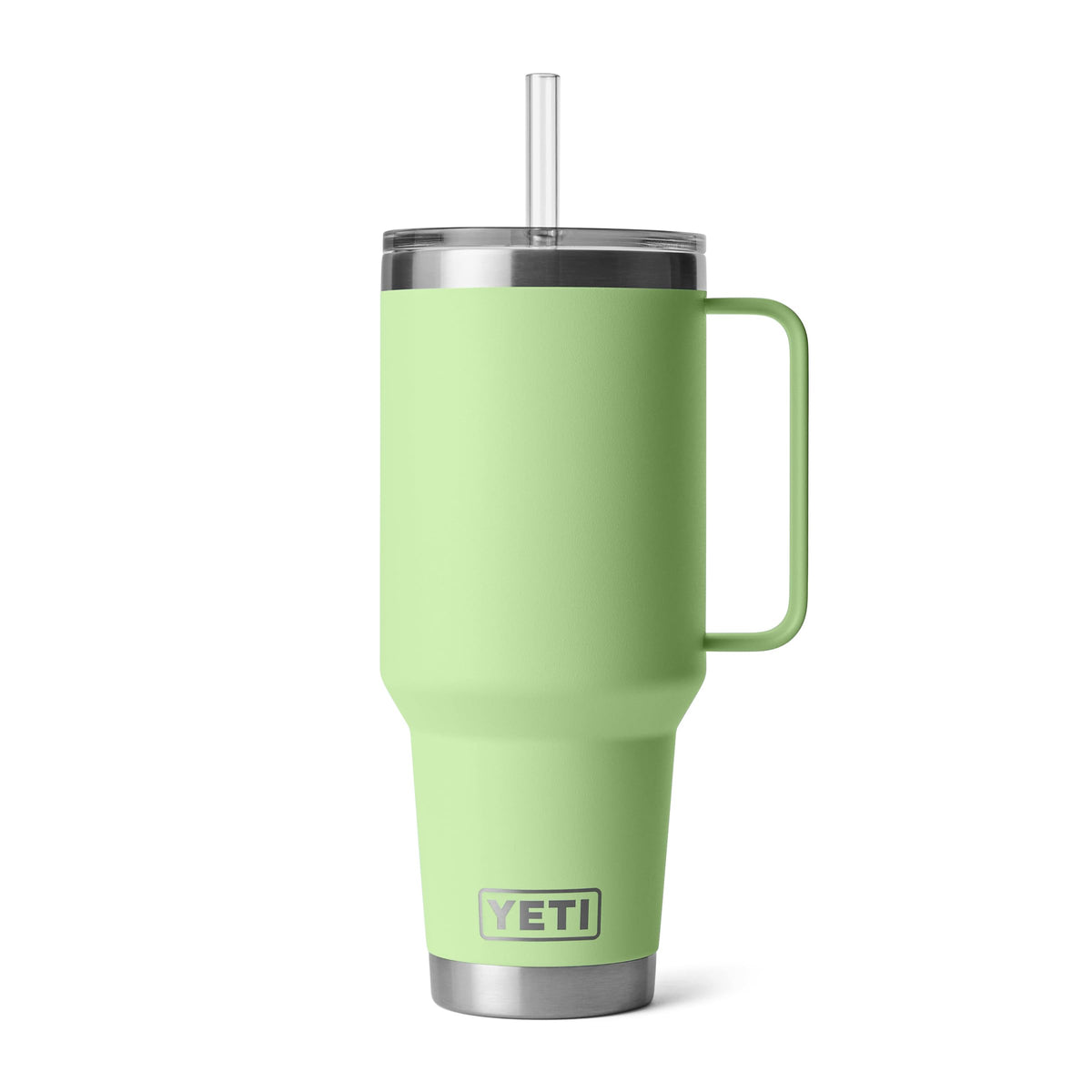 YETI Rambler 42 oz tumbler with handle and straw lid for on-the-go hydration.
