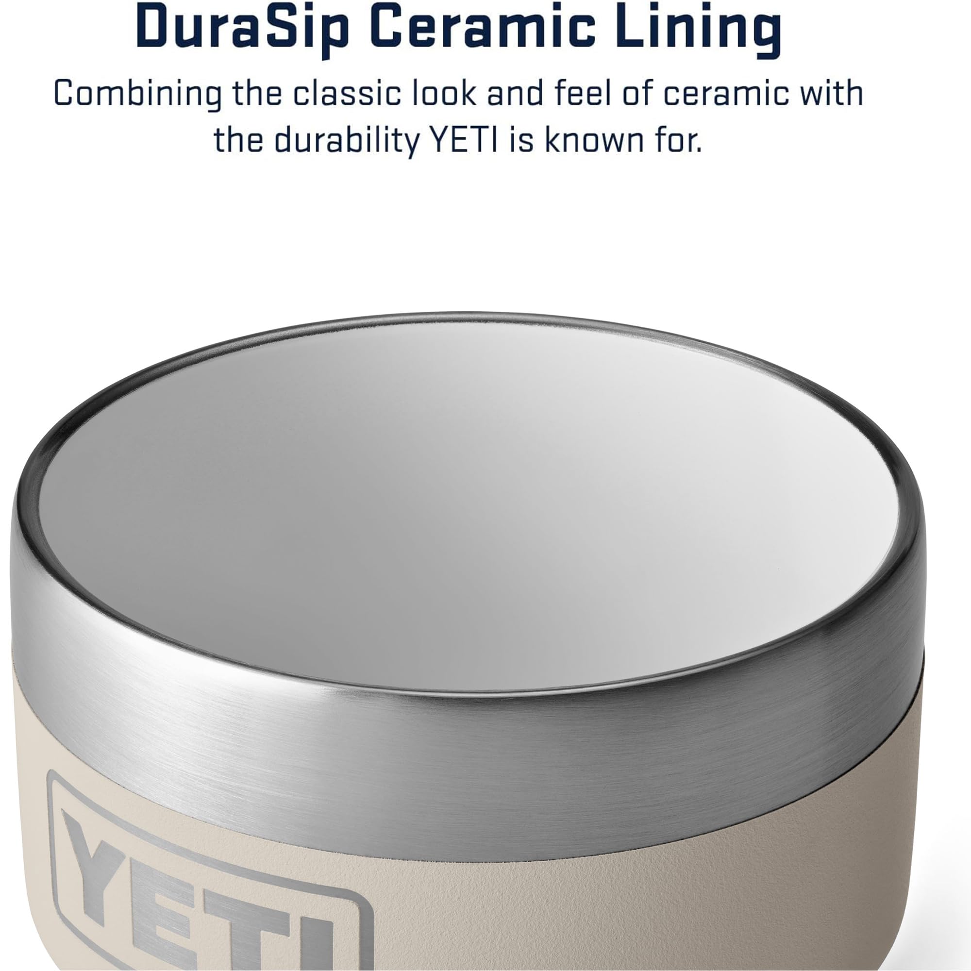 YETI Rambler 4oz Cup shown fitting most espresso machines