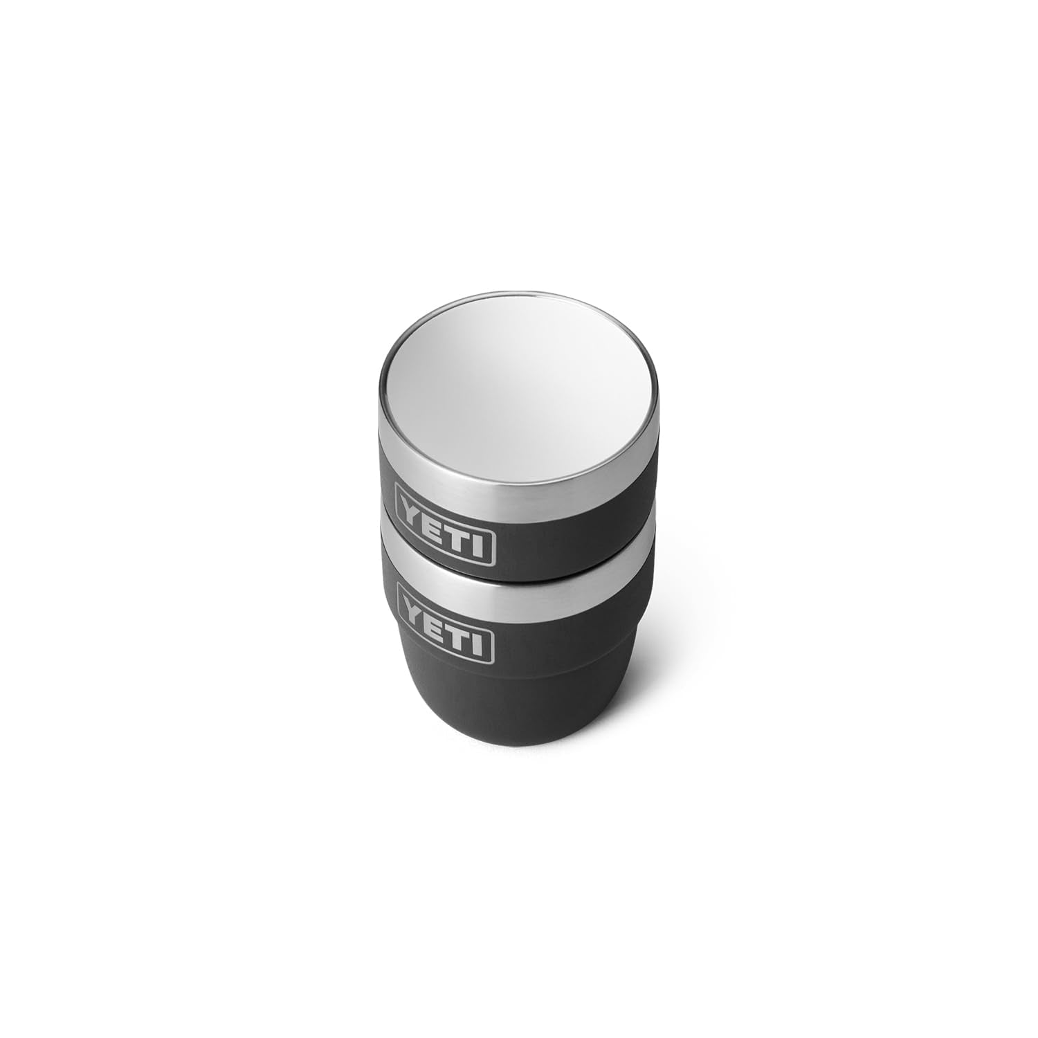 YETI Rambler 4 oz stackable cup, black stacks neatly for compact storage