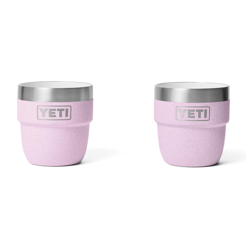 YETI Rambler 4oz stackable cup in Cherry Blossom for on-the-go espresso.