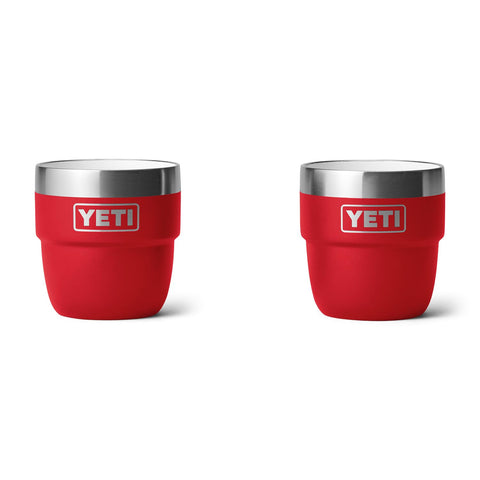YETI Rambler 4 oz stackable cup for espresso shots; portable and keeps coffee hot.