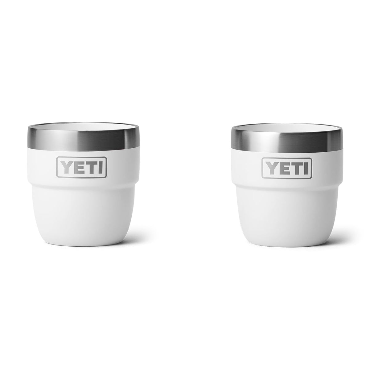 YETI Rambler 4 oz stackable cup white, perfect for espresso on the go.