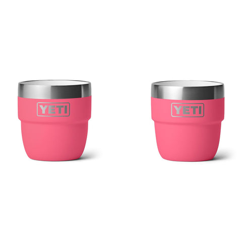 YETI Rambler 4 oz stackable cup in tropical pink for compact espresso.