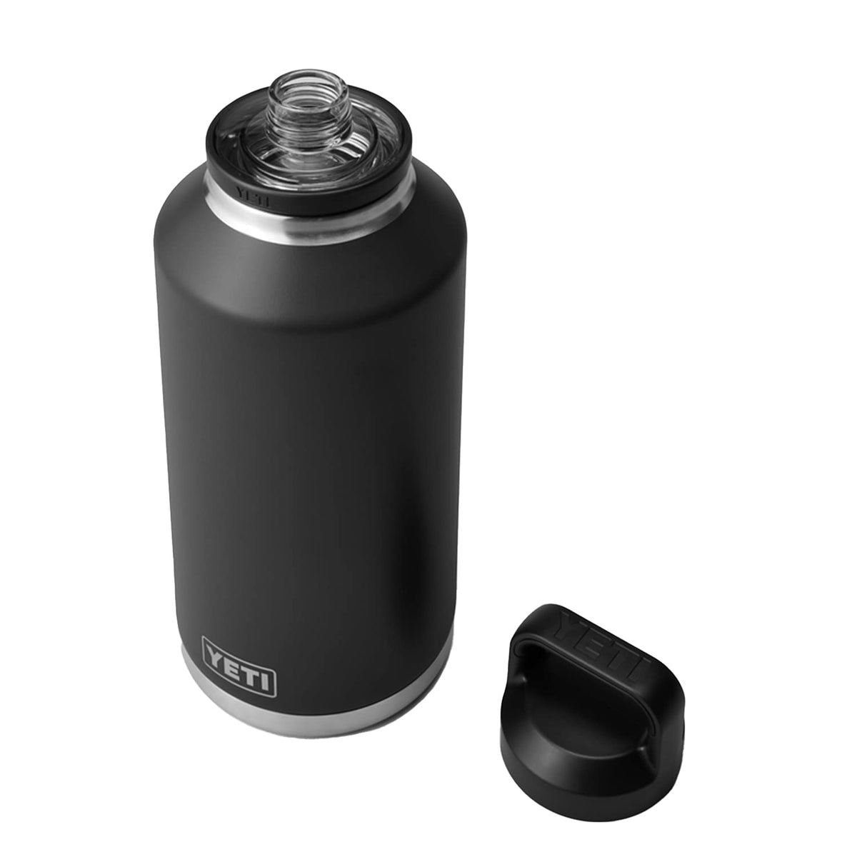 YETI Rambler 64 oz bottle with Chug Cap enables quick sips on outdoor adventures.