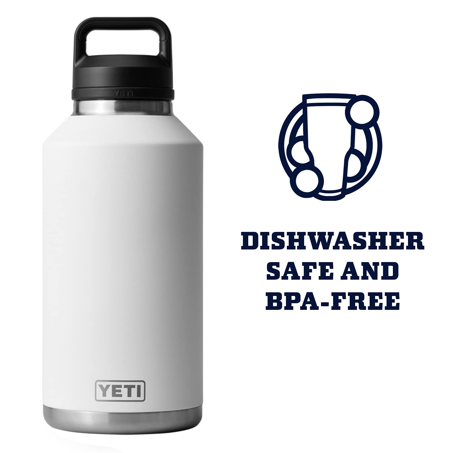 YETI Rambler 64 oz bottle has a leakproof design for outdoors.