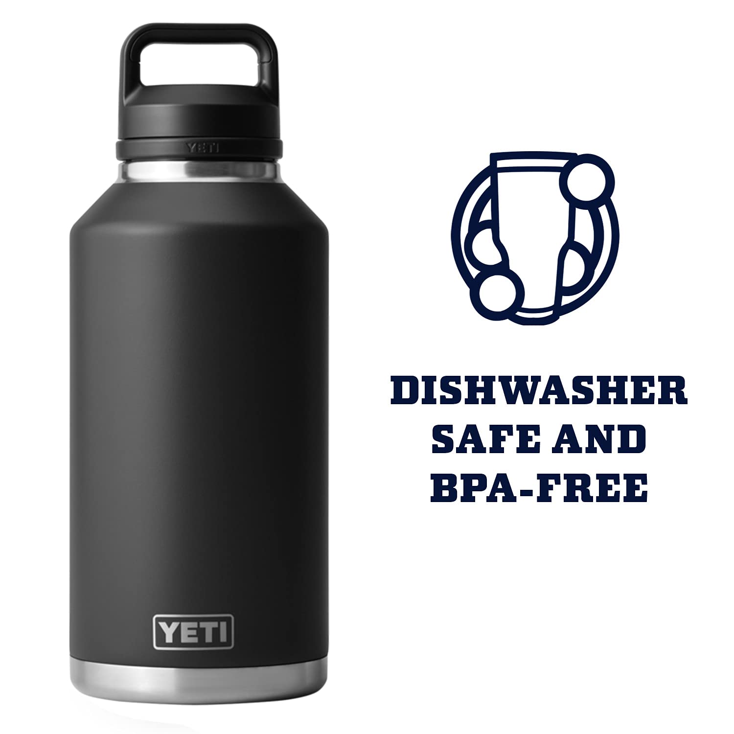 YETI Rambler 64 oz bottle design minimizes leaks during travel.