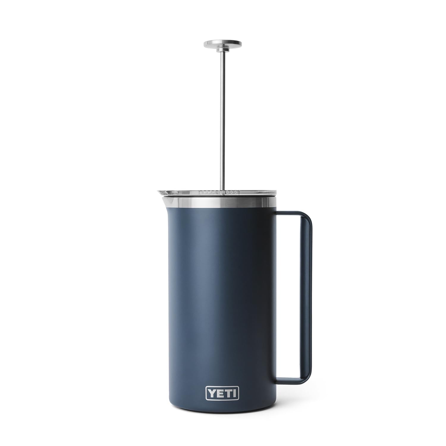 YETI Rambler 64 oz French Press insulated body keeps coffee hot across servings outdoors