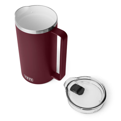 YETI Rambler 64 oz Pitcher wide pour spout for steady serving.