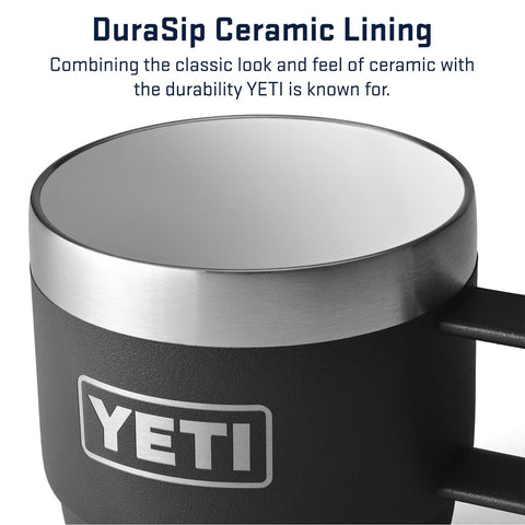 YETI Rambler 6 oz ceramic-lined close-up, refined sip and rugged build