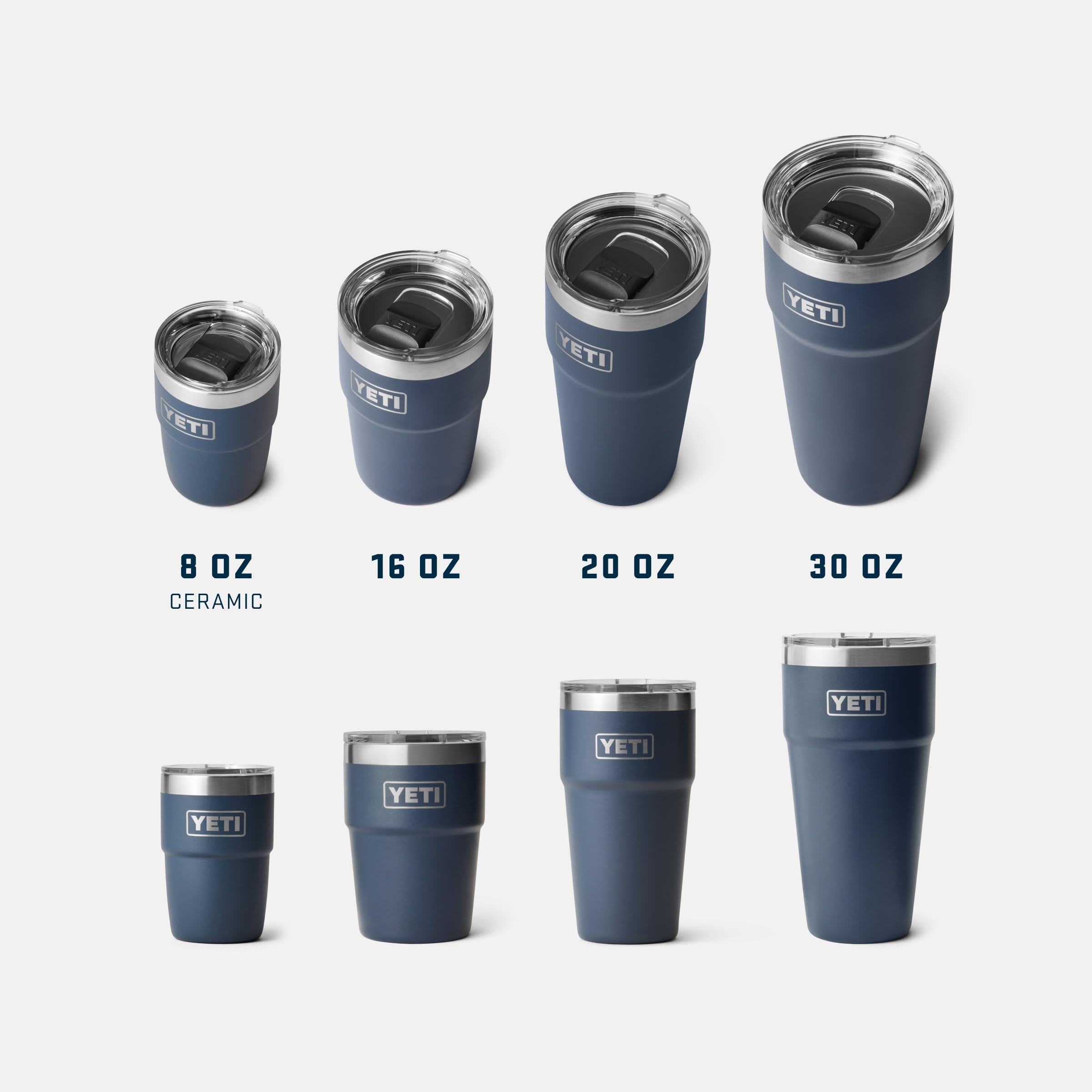 YETI Rambler 8-oz mug portable and stackable for on-the-go coffee rituals.