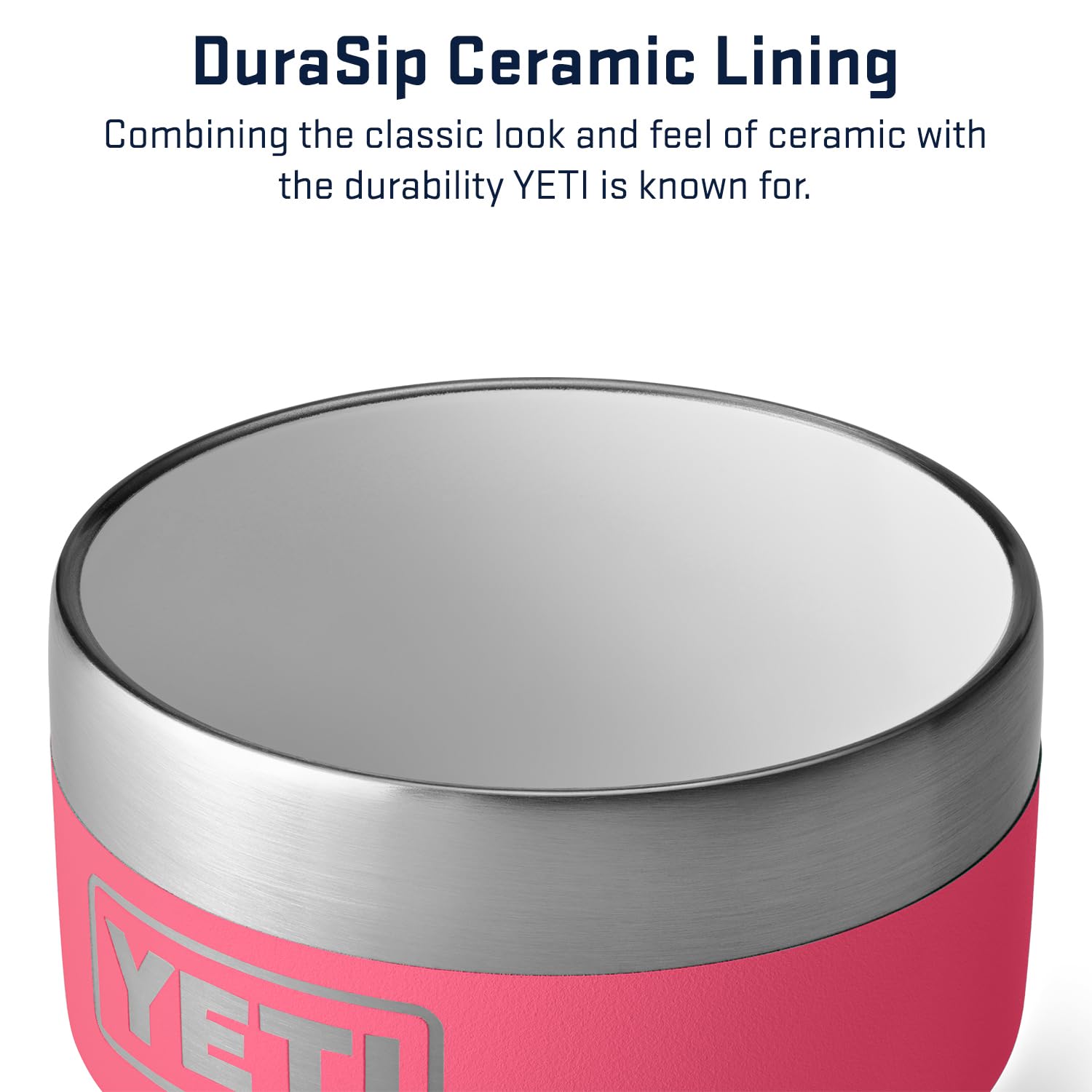 YETI Rambler beside an espresso machine demonstrates barista-friendly fit.