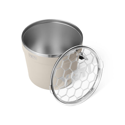 YETI Rambler Beverage Bucket stackable design saves space during storage.