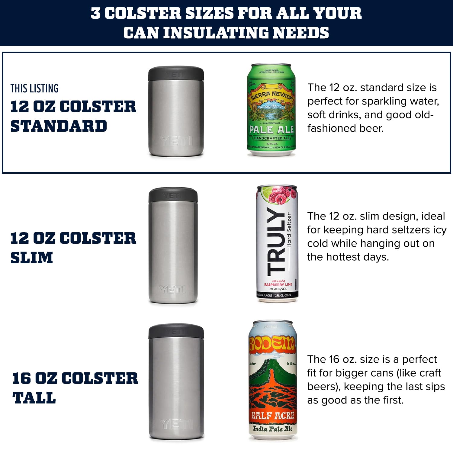 YETI Rambler Colster no stash can version is compact and portable