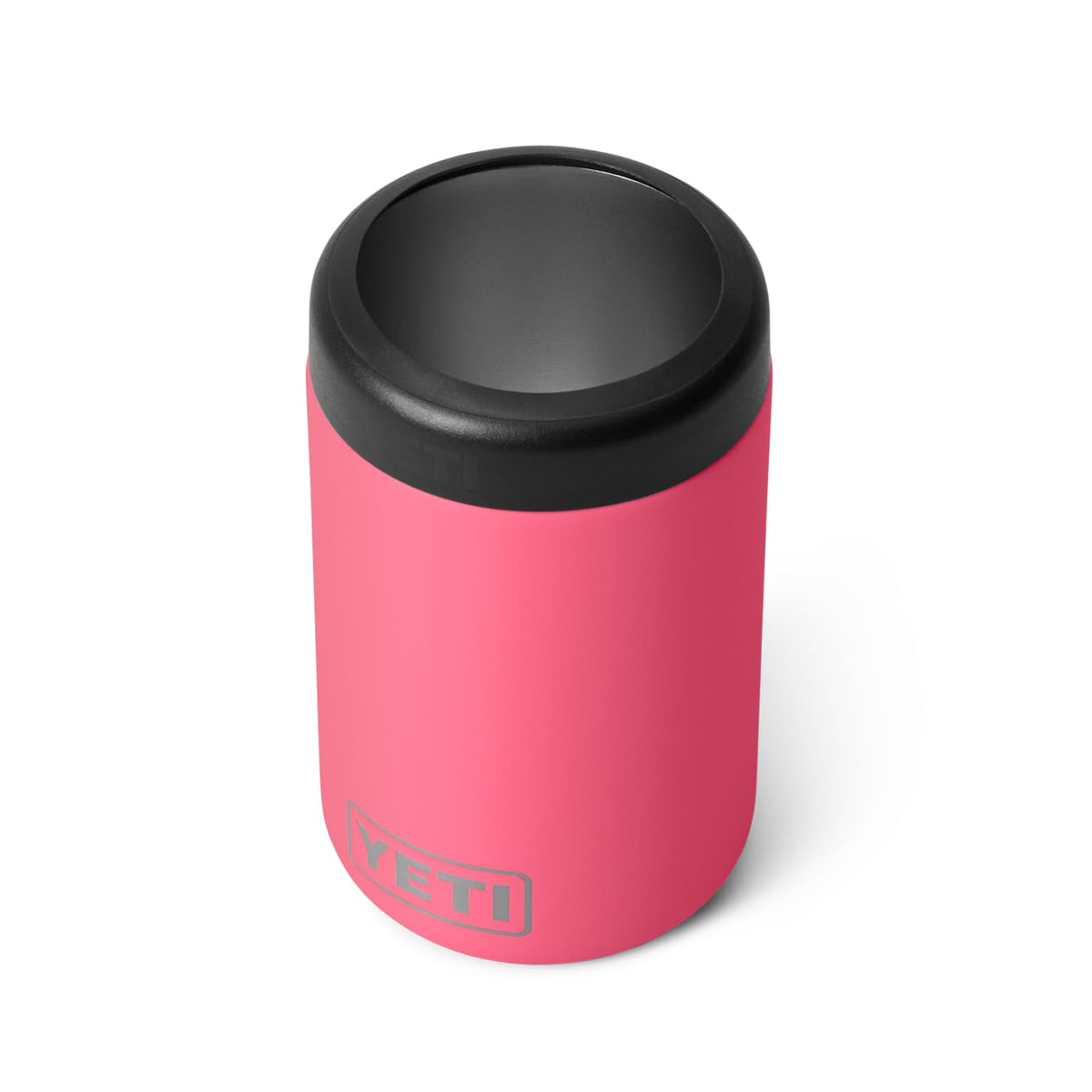YETI Rambler Colster Tropical Pink front view keeps a 12 oz can cold on the go.