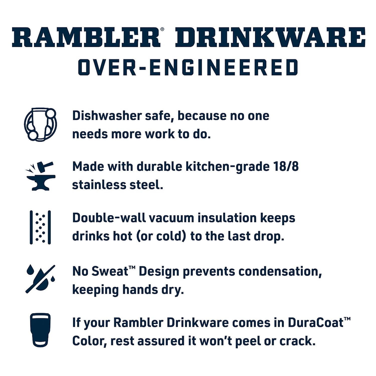 YETI Rambler Navy fits most cup holders for easy transport
