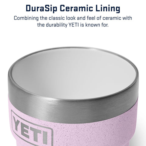 YETI Rambler with DuraSip ceramic lining emphasizes durability and classic feel.