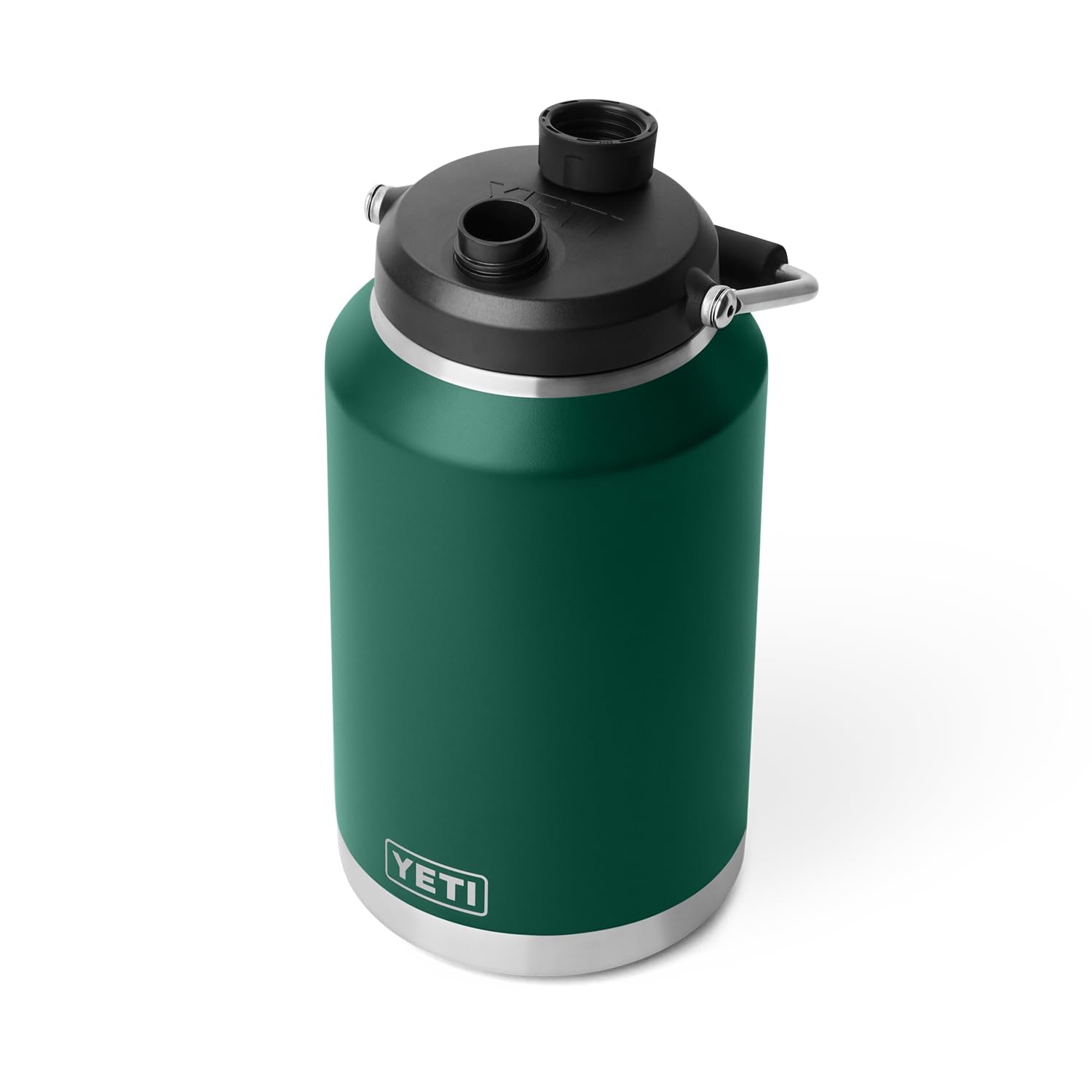 YETI Rambler Gallon Jug 2.0 front view in black forest green for rugged hydration