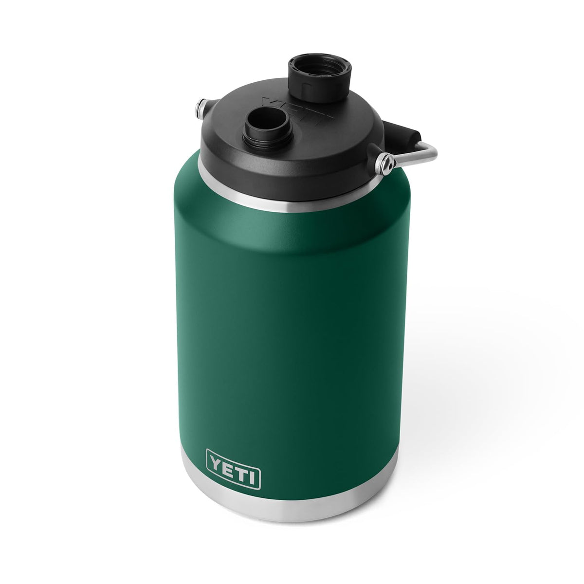 YETI Rambler Gallon Jug 2.0 front view in black forest green for rugged hydration