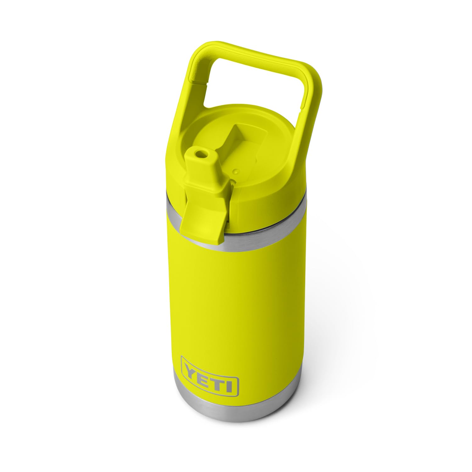 YETI Rambler Jr 12 oz bottle with straw cap in Firefly Yellow for kids on the go hydration
