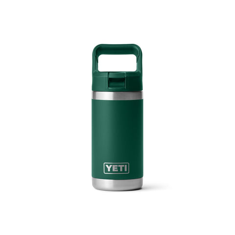YETI Rambler Jr. 18-8 stainless steel construction keeps bottles sturdy for daily adventures.