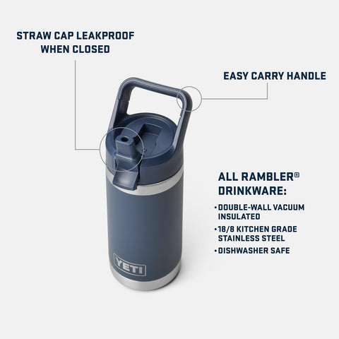 YETI Rambler Jr bottle made of 18/8 stainless steel for durability