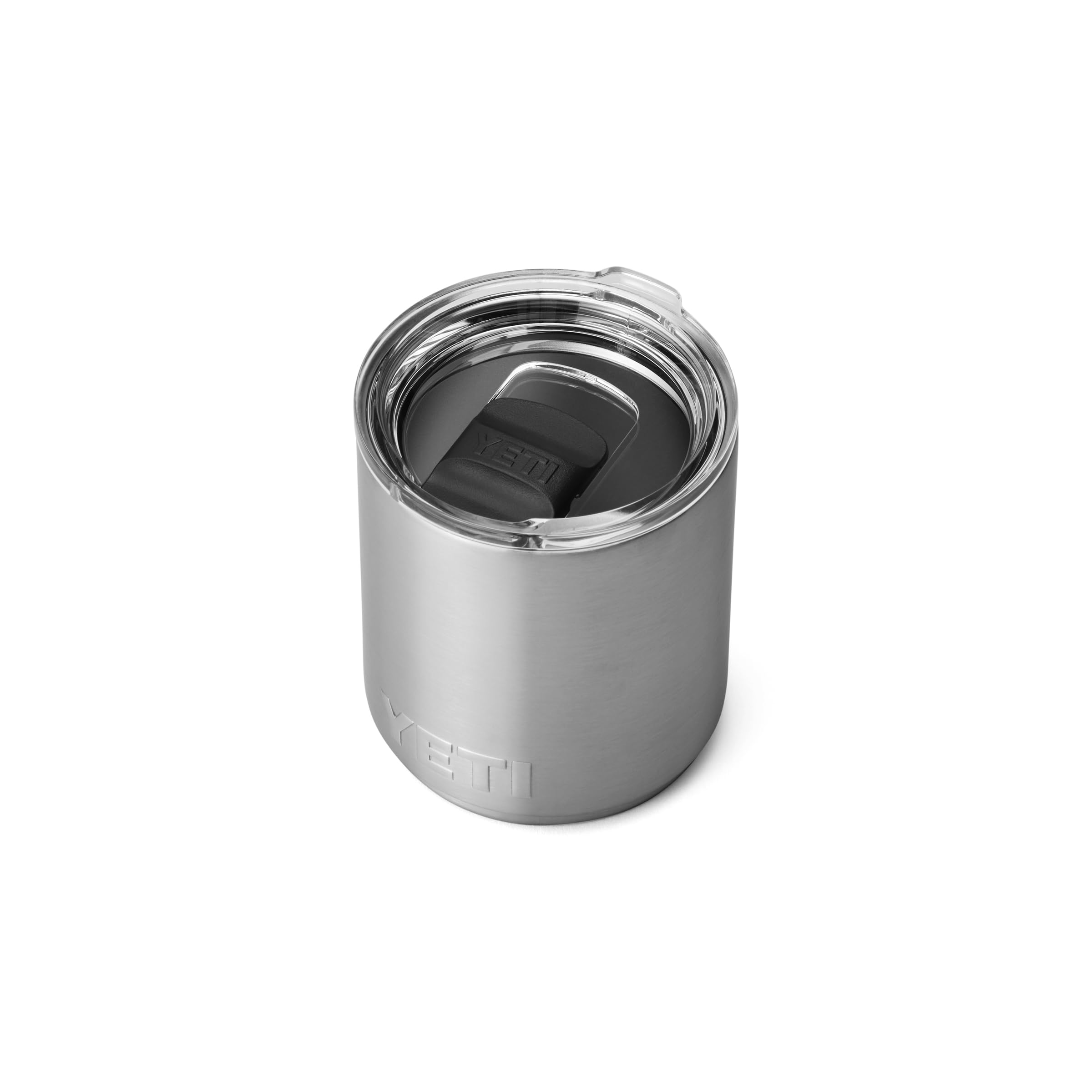 YETI Rambler Lowball 18-8 stainless steel resists dents and keeps its shape after bumps.