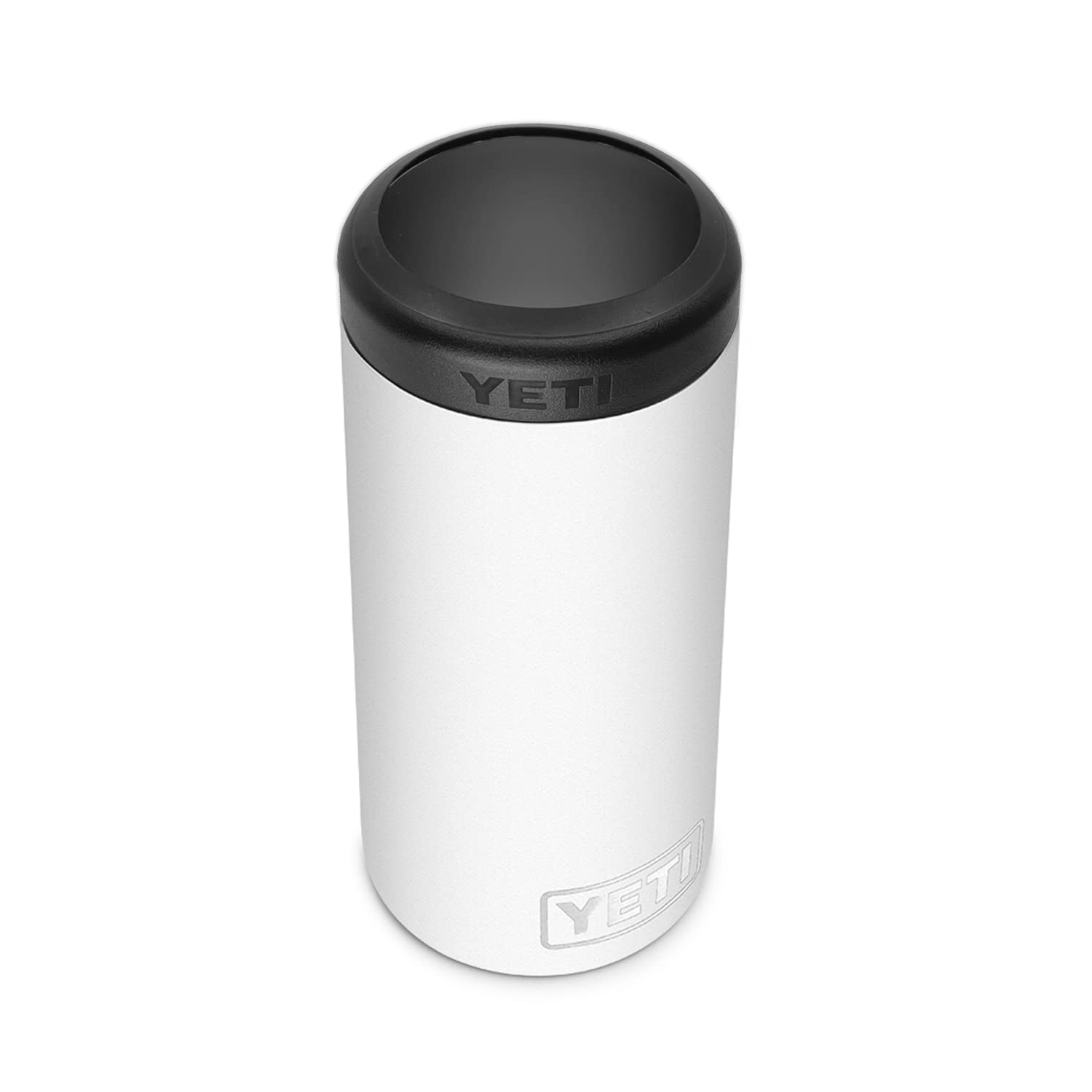YETI Rambler Slim Colster keeping 12 oz slim cans cold outdoors