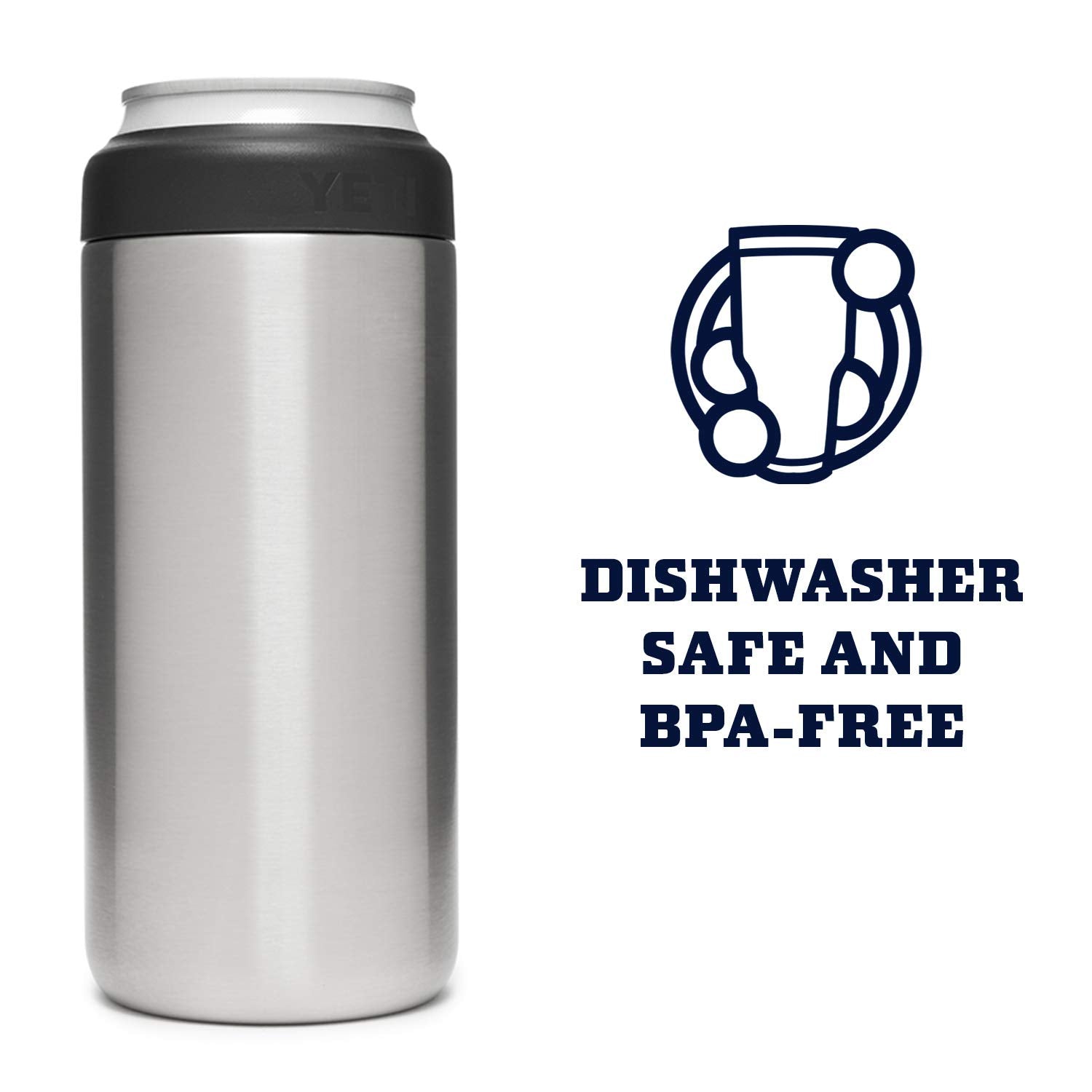 YETI Rambler Colster Slim in dishwasher-safe design for easy cleanup