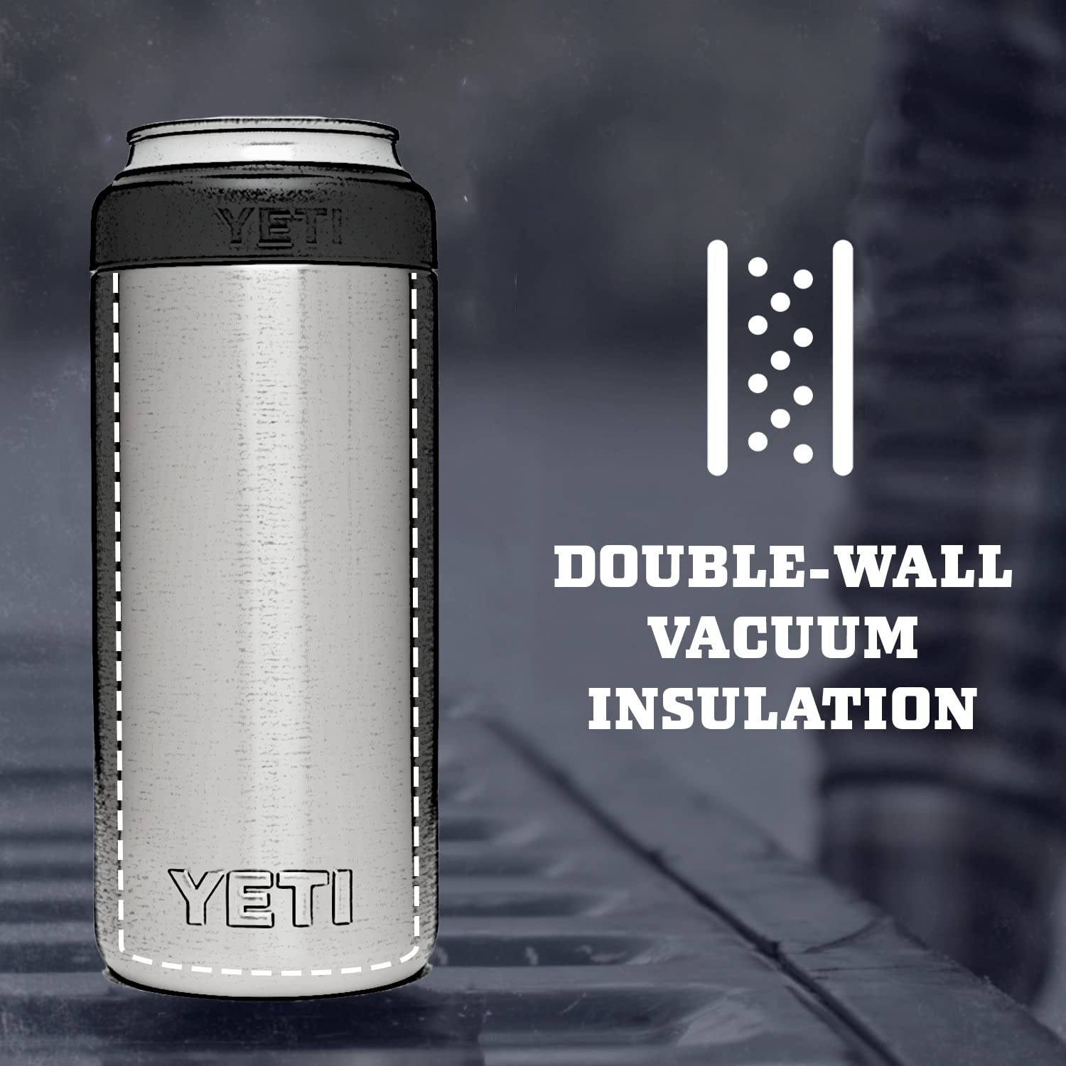 Double-wall vacuum insulation preserves beverage temperature longer