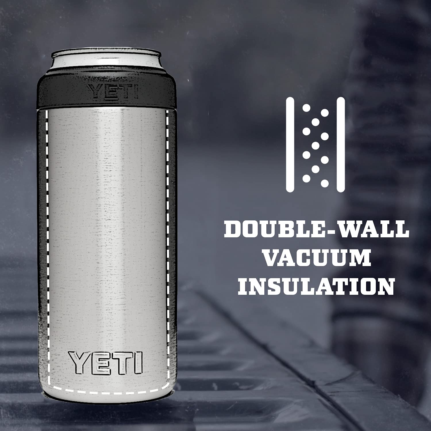 YETI Rambler Colster Slim with double-wall vacuum insulation