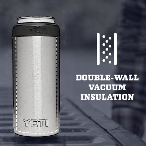 YETI Colster double-wall vacuum insulation preserves cold for hours