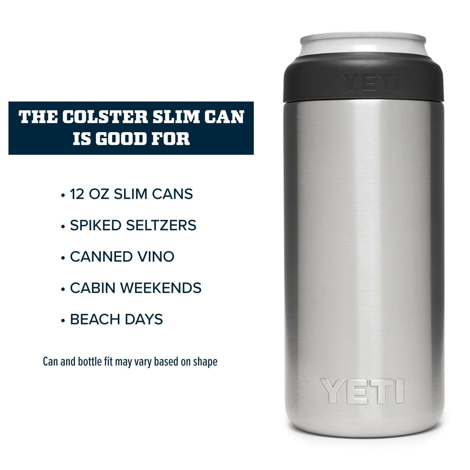 YETI Rambler Colster Slim showing its Duracoat finish and rugged look