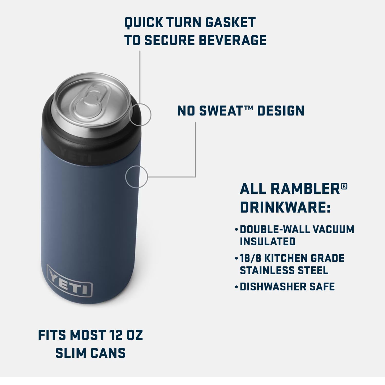 Close-up of the YETI Slim Colster gasket closure for a secure seal