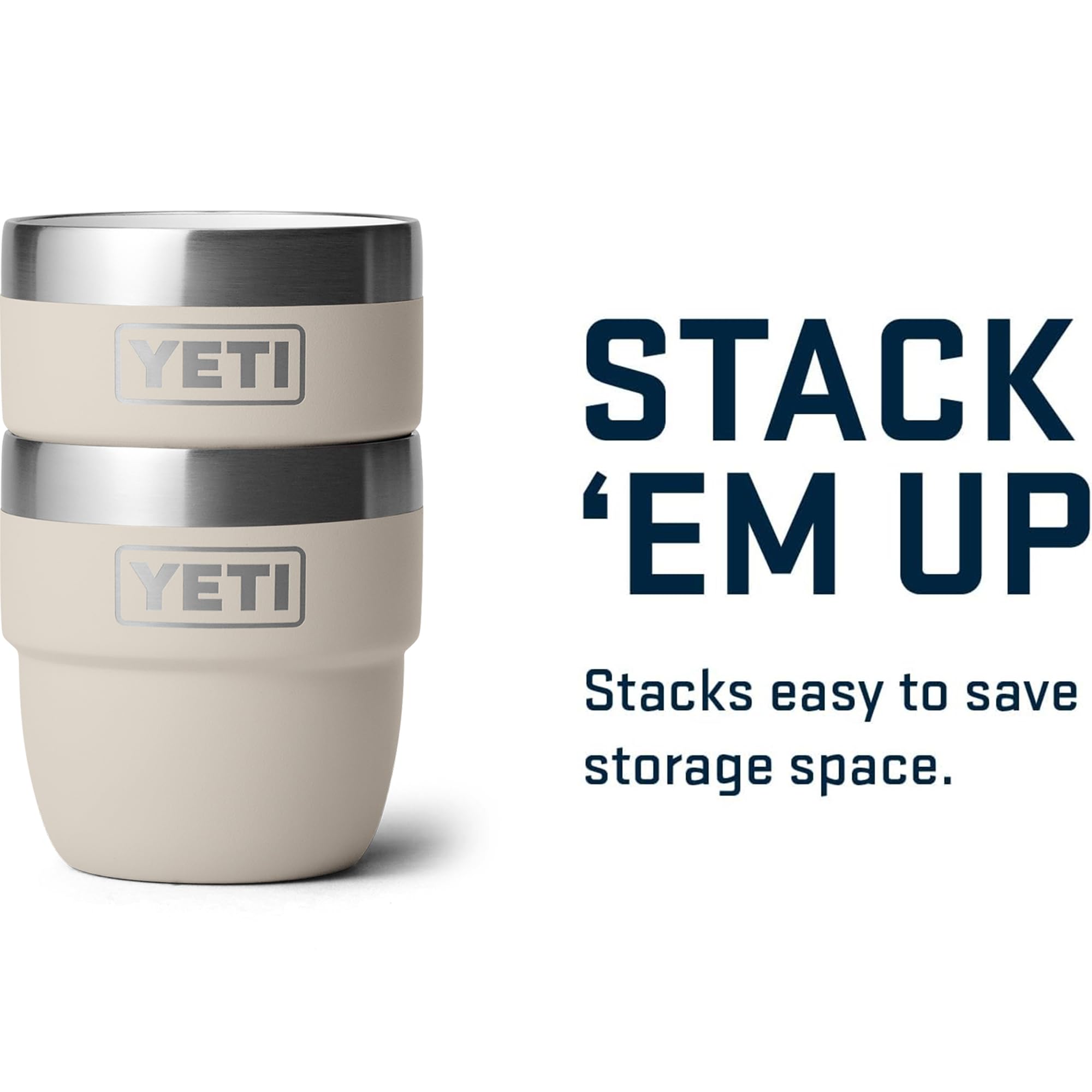 YETI Rambler stainless steel shell with vacuum insulation for temperature retention