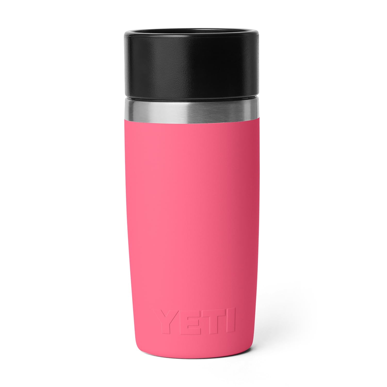 YETI Rambler Tropical Pink 360-degree leakproof cap supports versatile sipping