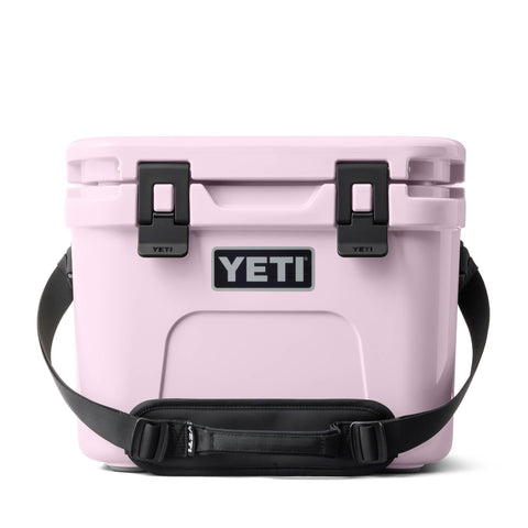 YETI Roadie 15 cherry blossom front view, compact cooler for easy transport.