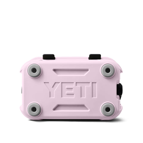 YETI Roadie 15 cherry blossom holds 16 lbs of ice for consistent chilling.