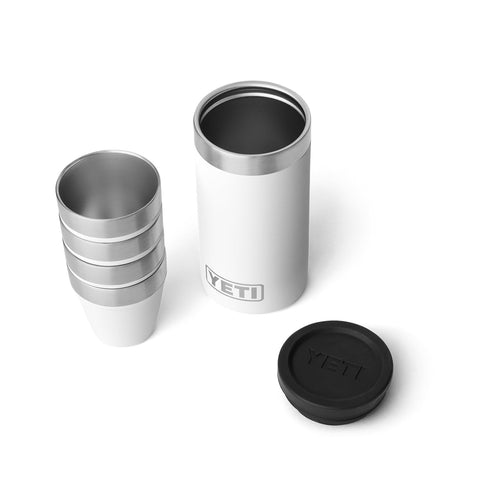 YETI shot glasses with carrying case ready for travel and on-the-go entertaining.
